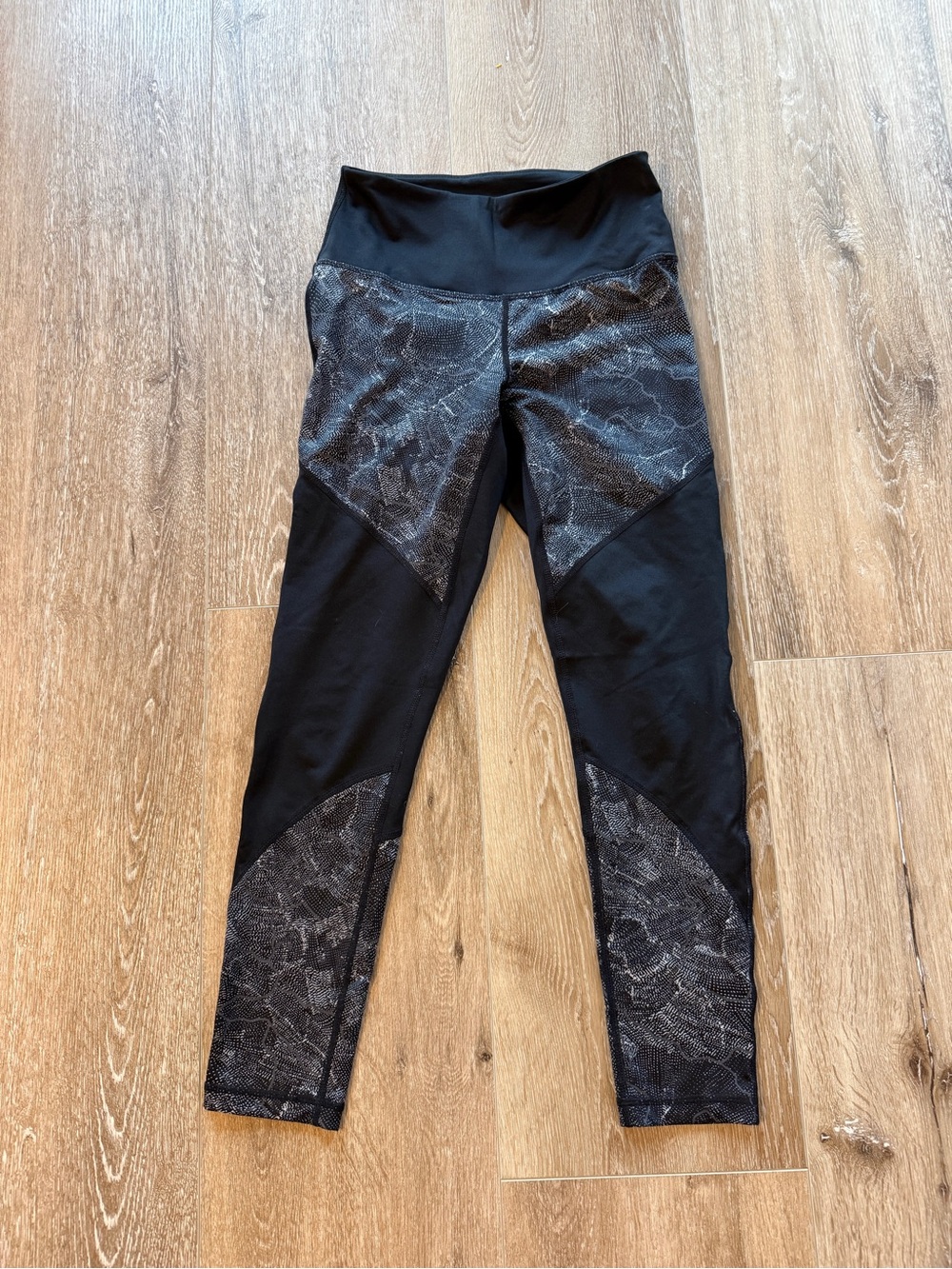 Zella Black Snake-Print High-Waist Workout Leggings
